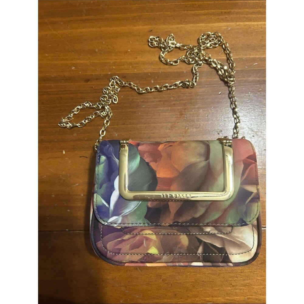Ted Baker Floral Mini Bag with Gold Accent